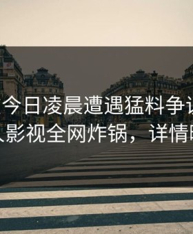 网红在今日凌晨遭遇猛料争议四起，人人影视全网炸锅，详情曝光