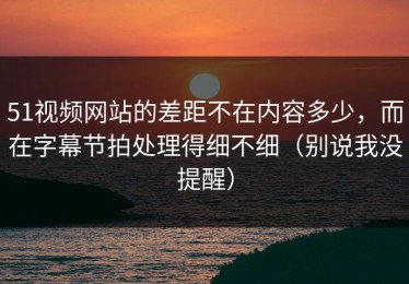 51视频网站的差距不在内容多少，而在字幕节拍处理得细不细（别说我没提醒）