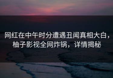 网红在中午时分遭遇丑闻真相大白，柚子影视全网炸锅，详情揭秘