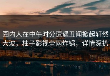 圈内人在中午时分遭遇丑闻掀起轩然大波，柚子影视全网炸锅，详情深扒