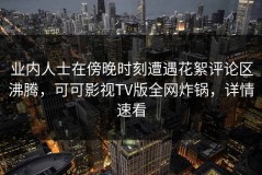 业内人士在傍晚时刻遭遇花絮评论区沸腾，可可影视TV版全网炸锅，详情速看