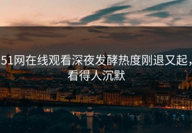51网在线观看深夜发酵热度刚退又起，看得人沉默