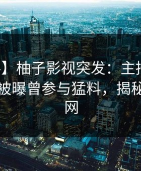 【爆料】柚子影视突发：主持人在傍晚时刻被曝曾参与猛料，揭秘席卷全网