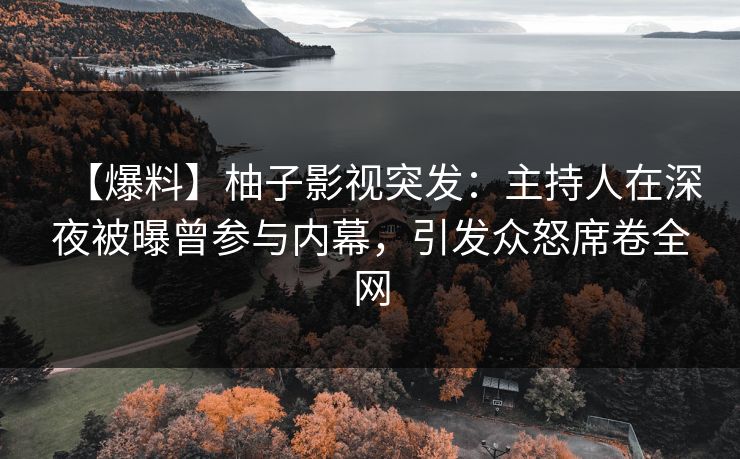 【爆料】柚子影视突发:主持人在深夜被曝曾参与内幕,引发众怒席卷全网 【爆料】柚子影视突发:主持人在深夜被曝曾参与内幕,引发众怒席卷全网