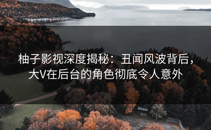 柚子影视深度揭秘:丑闻风波背后,大V在后台的角色彻底令人意外 柚子影视深度揭秘:丑闻风波背后,大V在后台的角色彻底令人意外
