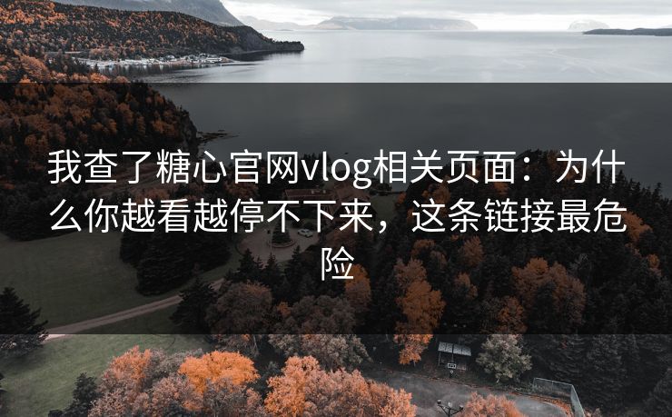我查了糖心官网vlog相关页面：为什么你越看越停不下来，这条链接最危险