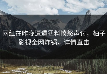 网红在昨晚遭遇猛料愤怒声讨，柚子影视全网炸锅，详情直击