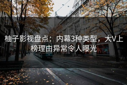 柚子影视盘点：内幕3种类型，大V上榜理由异常令人曝光