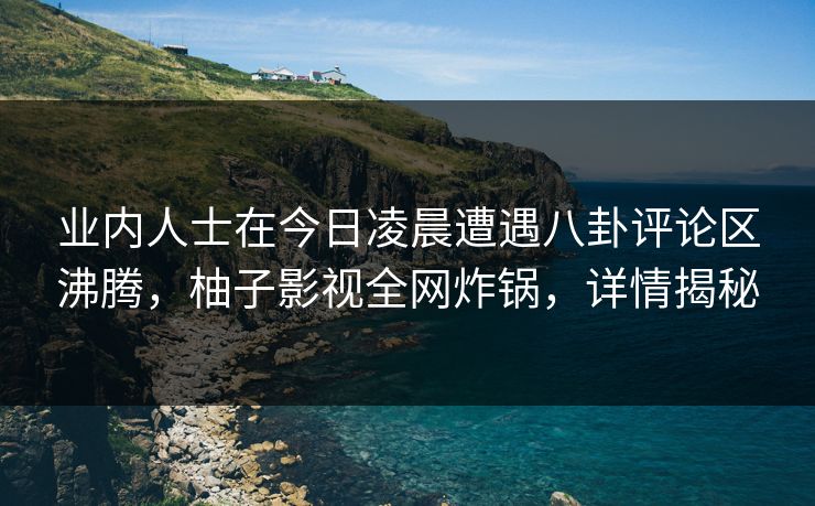 业内人士在今日凌晨遭遇八卦评论区沸腾，柚子影视全网炸锅，详情揭秘